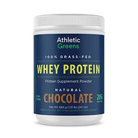 Athletic Greens 100% Grass-Fed Whey Protein Low Carb Low Sugar Natural Chocolate Flavor, 20 Grams of Protein per Serving, 683 g