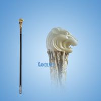 35" Lion Head Handle Steel Walking Stick Gentleman Cane