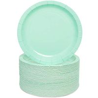 7 Inch Paper Party Plates (80 Pack), Mint Green