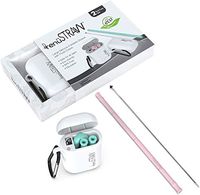 renuSTRAW Original Silicone Collapsible Straw with CASE - 2 Set Folding, Reusable, and Portable Straws for Travel - Includes Straw Cleaner and Carrying Case