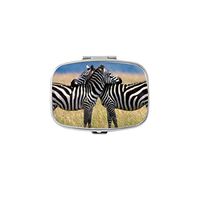 Udoosun Zebre Hug Custom Personlized Rectangular Tablet Medicine Pocket Purse Travel Pill Vitamin Decorative Box Case Holder