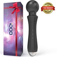 [Upgraded] iDOO Personal Wand Massager, Powerful Handheld Massager with 20 Vibrating Modes 8 Speeds Waterproof Rechargeable Cordless Massager for Back Neck Shoulder Sports Recovery, Black