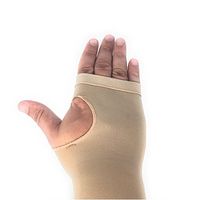 Compression Arm Sleeve with Gauntlet, Lymphedema Post-Op Support, Small (with Thumbhole)
