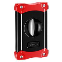Tobargar Cigar Cutter, Stainless Steel V Cutter Cigar Retro Style with Exquisite Gift Box (red)