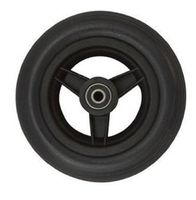 Pair of 6" X 1 1/4", 3-Spoke Black, Ribbed Urethane Caster Tires for Powerchair Wheelchair