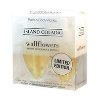 Bath and Body Works Island Colada Wallflowers Home Fragrance Refill Bulbs. Limited Edition. Contents: 2 fragrance bulbs .8 fl oz / 24 ml per bulb. Total net 1.6 fl oz / 48 ml.