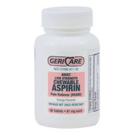Mckesson Brand Adult Aspirin 81 Mg Chewable Tablets Orange Flavor - Case of 12 Bottles