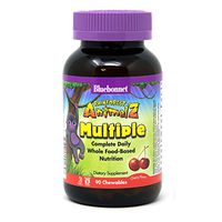 Bluebonnet Nutrition Rainforest Animalz Whole Food Based Multiple Chewable Tablets, Kids Multivitamin & Mineral, Vitamin C, D3, Iron, Gluten Free, Milk Free, Kosher, 90 Chewable Tablets, Cherry Flavor