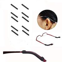 Lunar Baby 5 Pairs Temple Tips Eyewear Comfort Silicone Glasses Ear Hooks, Soft Silicone Anti-Slip Ear Pads Eyeglasses Sleeve Retainer (Black)