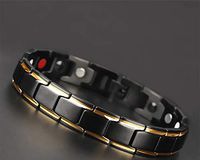 Magnetic Healthcare Bracelet Weight Loss Hand String Slimming Therapy Acupoints Anti-Cellulite Bracelet Magnetic Face Lift Tools (Black Gold)