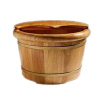 Foot Tub,Oak Pedicure Bucket, Solid Wood Footbath, Household Wooden Wash Basin，with lid