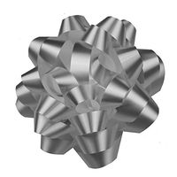 Premium Confetti Gift Wrap Bows, 4" (5 Pack, Silver)