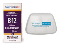 Biosource Nutrition Pocket Pill Pack in Bundle with Superior Source No Shot Methylcobalamin Vitamin B-12/Vitamin B-6 with Folic Acid