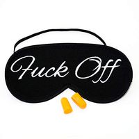 ComfortDecorHouse Fuck Off Sleep Mask Eye Mask Embroidery with Ear Plugs Set