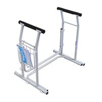 Toilet Surround Frame,Toilet Safety Standing Aid Grab Handle for Disabled Elderly, Anti-Slip Bathroom Handrail with Magazine Rack