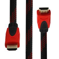 HDMI Cable 5 FT 2.0 Black/Red High Speed (4K 60Hz, HDMI 2.0 Cable 1080P,18Gbps) with Nylon Braided Cord Supports Ethernet, InstallerCCTV