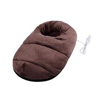 Plush USB Electric Heated Slippers -Electronic Foot Warmer Warm Feet Treasure Heating Shoes Plush Bedroom Office-Keep Foot Warmer for Winter Cold Weather (Coffee, 38x30cm)