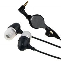 Retractable Sound Isolating In ear Earbuds Earphones Hands-free Headset w Microphone for Samsung Galaxy Nexus, Nexus S - LG Optimus G - HTC Droid DNA, Droid Incredible 4G LTE - Motorola Droid Razr, Razr M, Razr HD, Razr Maxx, Razr Maxx HD