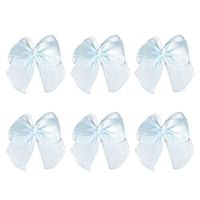 SUPVOX 100pcs Small Satin Ribbon Bows Grosgrain Hair Bows Embellishment for DIY Craft (Sky Blue)