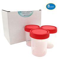 VigorFull Sterile Urine Cups Specimen Collection Cups with Spiral Lids 4oz (8 Pack) for Ovulation Test (Red)