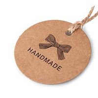 200 Pcs 1.7 Inch Handmade Gift Tags Gift Wrap Hang Tags with String for Party, Wedding, Gift Decoration and More