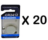 Panasonic 1 Box (20 Individual Packaging Batteries) CR2412 Lithium 3 V Coin Cell Batteries