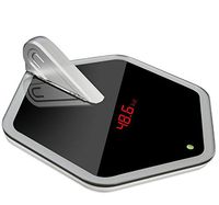 W-ONLY YOU-J Digital Bathroom Scales Tempered Glass Multi-Functional Measurable HeightHigh Precision Digital Non-Slip Durable Display-Black Color