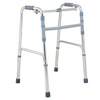 Walking Frame Aluminium Folding Lightweight 8 Levels Height Adjustable Secure Non Slip Walker Aid Handicapped and Disabled Users Forearm Support Walker 75-95Cm