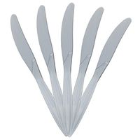JAM PAPER Big Party Pack of Premium Plastic Knives - Silver - 100 Disposable Knives/Box
