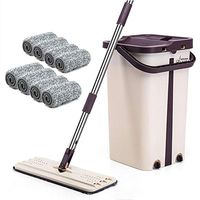 Professional Mops - Convenient Washing-Free Retractable Flat Mop Flat Squeeze Mop And Bucket Lazy Mop No Wash Reusable Hand-Free Wringing Floor Cleaning Mop Lengthen
