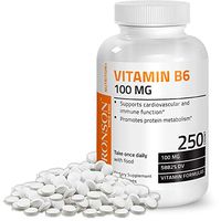 Vitamin B6 100 mg Premium Vitamin B6 Supplement – Promotes Protein Metabolism, Cardiovascular System and Immune Function - 250 Tablets