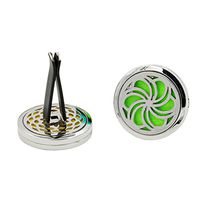 Iuhan Aromatherapy Car Diffuser Vent Clip, Essential Oil Car Diffuser Vent Clip Locket Stainless Steel Diffuser Locket - Flower (D)