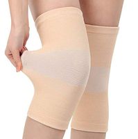 JING Kneepad Warm Unisex Thin Section Wearing Air-Conditioned House Anti-Cold Bamboo Charcoal Knee-Knit Fabric,Flesh,XL