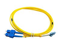 CableJoy LC-SC 9/125 OS1 Duplex Singlemode PVC Fiber Optic Cable, Yellow (3 Meter)
