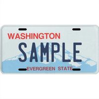 Your Name Your State Custom Metal License Plate - Choose from All 50 States (Washington, 6" x 12" Super Thick (.045"))