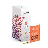 YouVeda My Healthy Mood. Stress & Adrenal Support. Mood Enhancing. Boosts Mental Focus Unique Ayurvedic Blend of Ashwagandha, Shilajeet, Saffron. 30 Day Supply. Convenient Daily Packet.