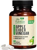 Raw Apple Cider Vinegar Capsules 1500mg - Natural Weight Support, Made in USA, Best Vegan ACV Supplement for Heartburn & Detox Cleanse Pills - 60 Capsules