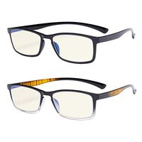 2 Pairs Men's Full Rim Screen Readers with 2 free zipper cases and cloth +1.00