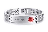 Free Engraving-Stainless Steel Magnetic Therapy Medical Alert ID Bracelets for Men