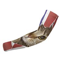 Sincerity First English Flag Cat UV Protection Cooling Arm Sleeves for Sports Fishing Men Women