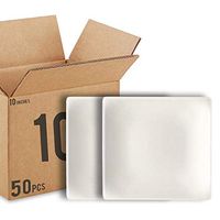 Marky’s Square Disposable Plates – 50 pcs. x 10” – Tree Free Natural Sugarcane Pulp Eco Friendly Environmental Heavy Duty Paper Plate – No Plastic Coating 100% Recycled