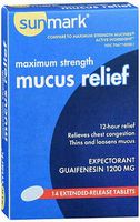 Sunmark Mucus Relief Extended-Release Tablets Maximum Strength - 14 ct, Pack of 2