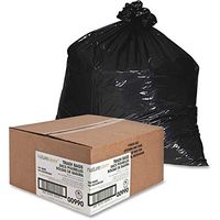 Nature Saver Recycled Heavy-Duty Black Trash Liners, 45 Gallon, 1.25 Mil