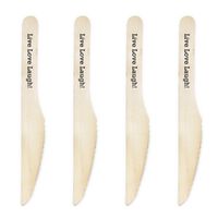 Dress My Cupcake Natural Wood Candy 500-Pack Buffet Knives DIY Kit, Live Love Laugh, Black