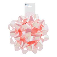 Berwick Offray 6'' Diameter Large Christmas Bow, Iridescent Pink