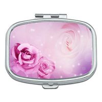 Rose Feelings Custom Rectangle Silver Pill Box Pocket Medicine Tablet Holder Organizer Pill Decorator Case Purse