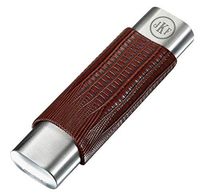 Personalized Visol Salerno Brown Leather Two Cigar Case - Free Engraving (Roman Monogram)