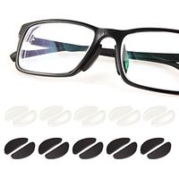 1mm Eyeglass Nose Pads Glasses Adhesive Silicone Nose Pads 10Pairs Anti-Slip Eyeglasses Nosepads Non-Slip Nose Bridge Pads for Eyeglass Sunglasses Spectacles (5 Clear+5 Black)