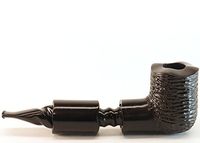 Mr. Brog Canadian Tobacco Pipe - Model No: 304 Golway Ebony Rusticated - Pear Wood Roots - Hand Made