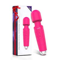 Personal Wand Massager,Powerful Cordless Handheld Massager with 20 Modes 8 Speeds, Waterproof USB Rechargeable for Back and Neck Relief(Rose Red)